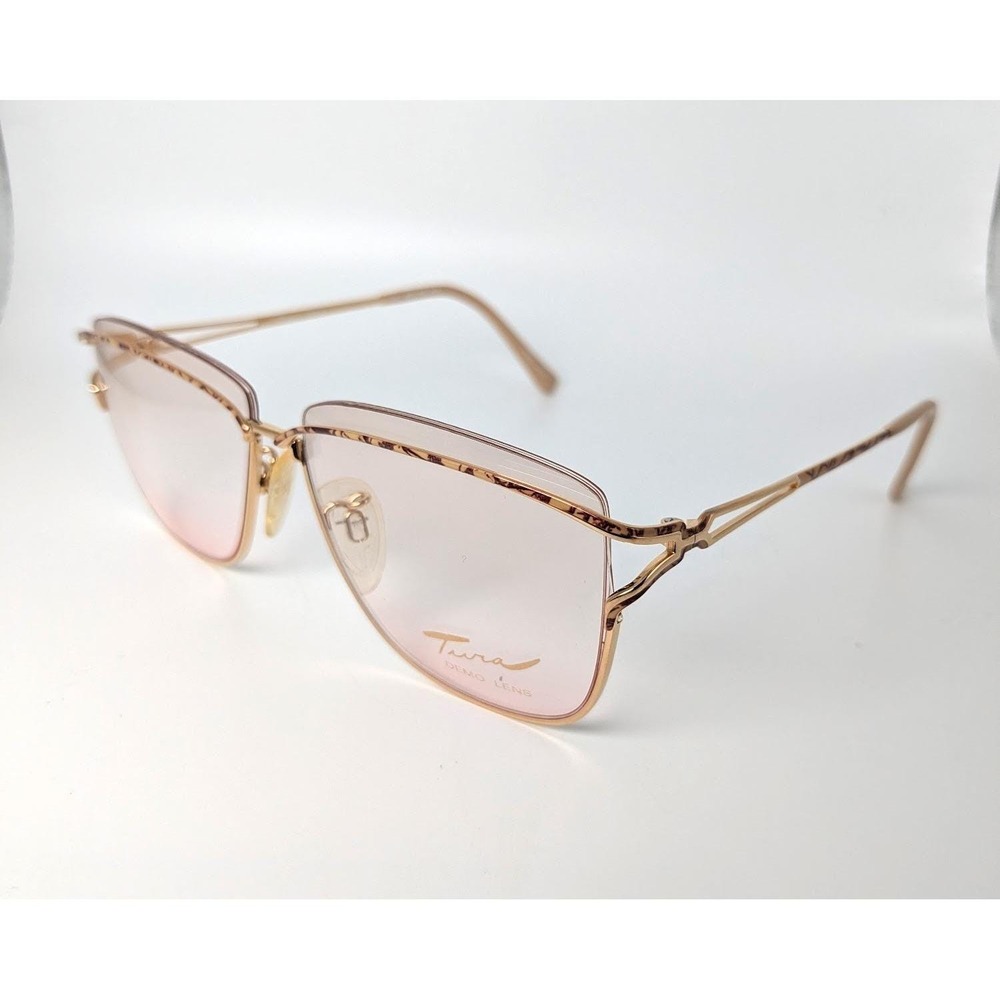 Tura Vintage Cat Eye Gold Womens Glasses 55/14/135 Japan Mod 489 Large